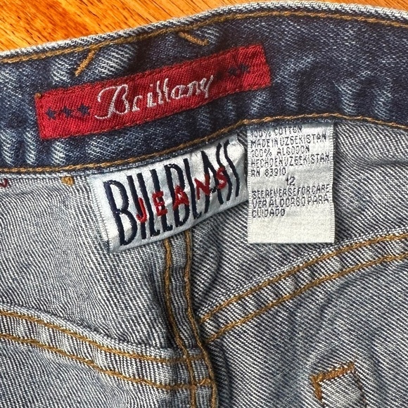 Bill Blass Rhinestone Jeans Brittany Straight Blue Glam y2K Americana - Picture 7 of 8